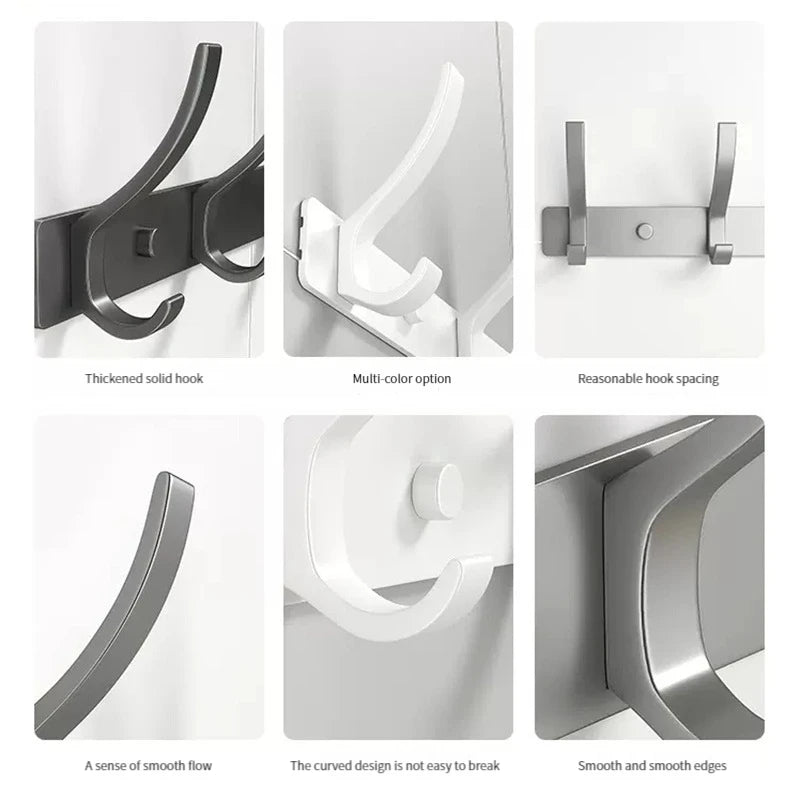 YUNJIEYA Black/White/Gun Grey Door hooks Clothes Hanger Storage Bedroom Clothes Hook Wall Hanging Kitchen Bathroom Accessories