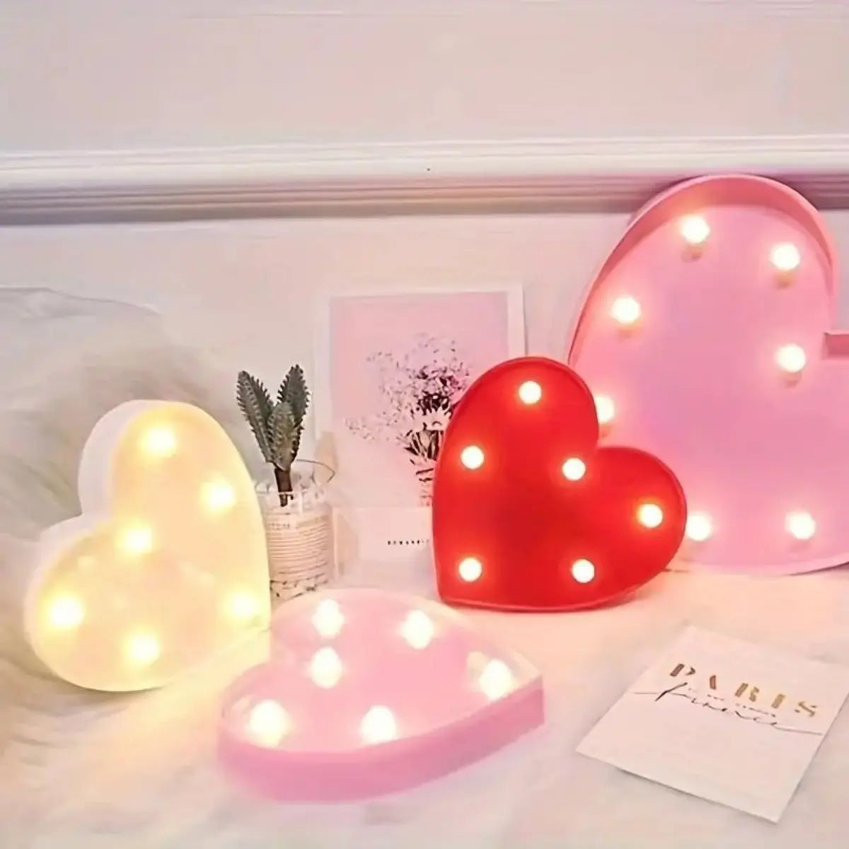 1pc LED Letter Love Heart Lights, Proposal Marriage Romantic Confession Scene Atmosphere Decoration Shaped Lights - MyLootWare