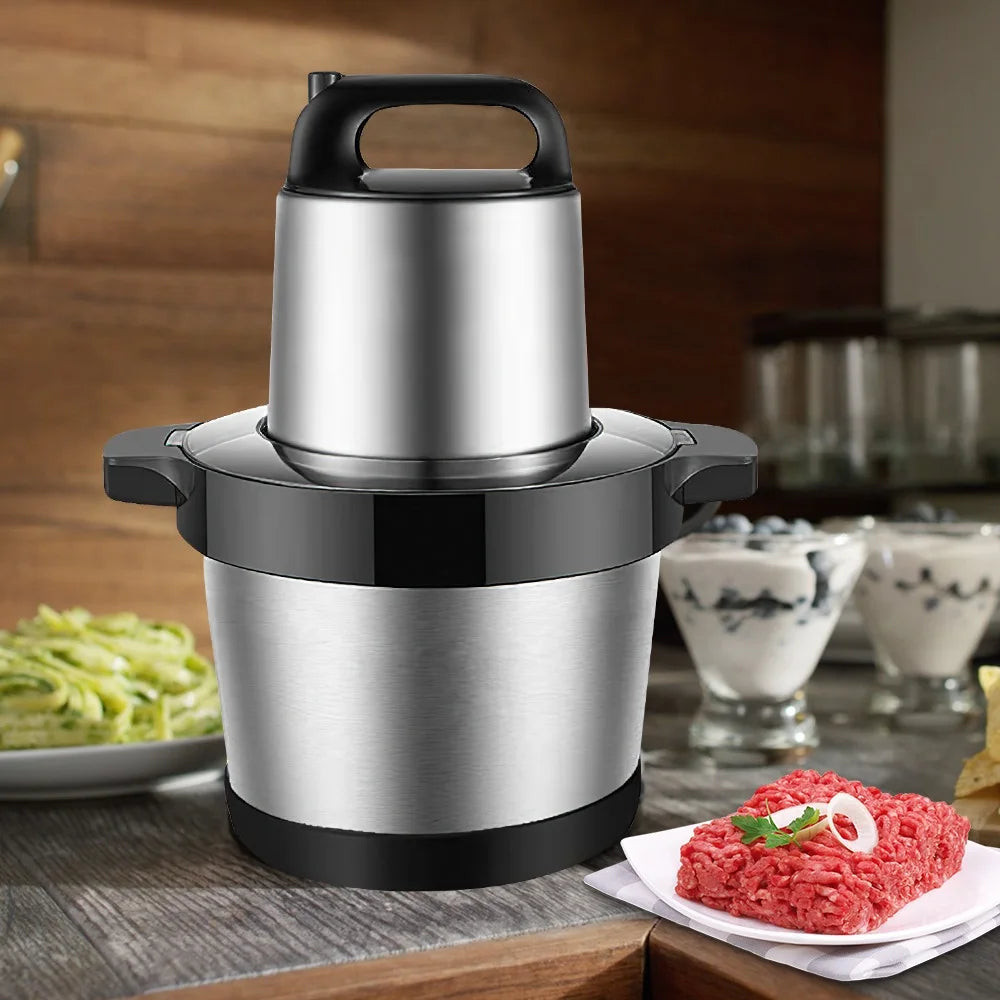 1000W Meat Grinder Kitchen Chopper 6L Electric Home Meat Grinders Stainless Steel Vegetable Food Processor Blender Mixer - MyLootWare
