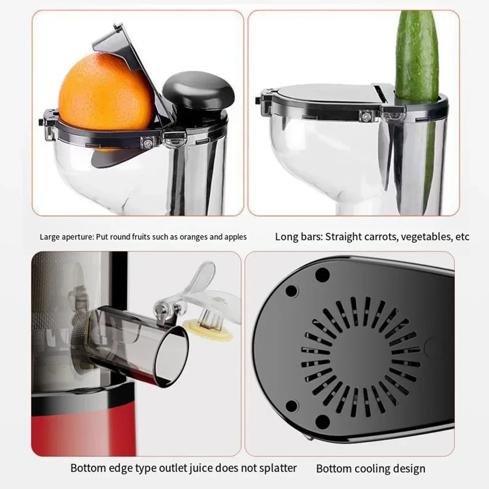 300W Multifunctional Juicer Cold Press Household Residue Separation Large Caliber Fruit and Vegetable Juice Extractor - MyLootWare