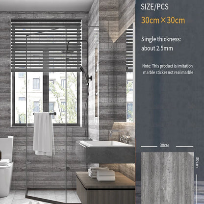 30*30cm Imitation Tile 3D Marble Kitchen Waterproof Self-adhesive Wall Sticker Wall Decoration Bathroom Moisture-proof Wallpaper - MyLootWare