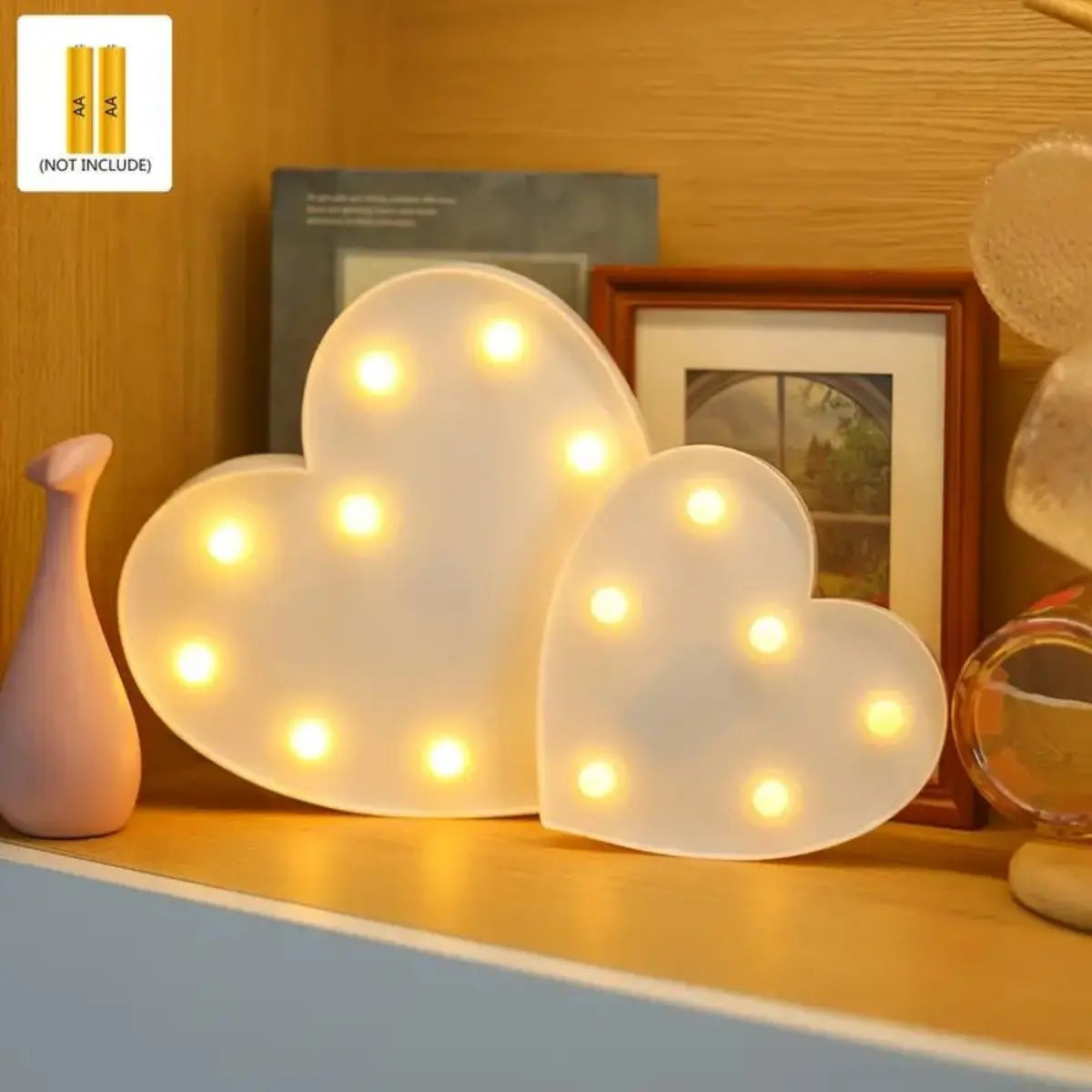 1pc LED Letter Love Heart Lights, Proposal Marriage Romantic Confession Scene Atmosphere Decoration Shaped Lights - MyLootWare