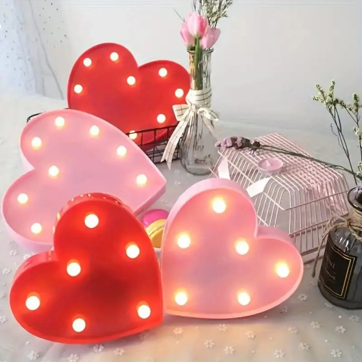 1pc LED Letter Love Heart Lights, Proposal Marriage Romantic Confession Scene Atmosphere Decoration Shaped Lights - MyLootWare