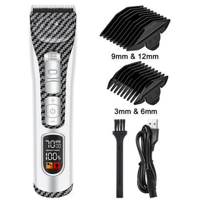 Electric Hair Clipper Unique Shaped Moving Blade Hair Trimmer LCD Display USB Rechargeable For Salon Men Hair Cutting Barber - MyLootWare