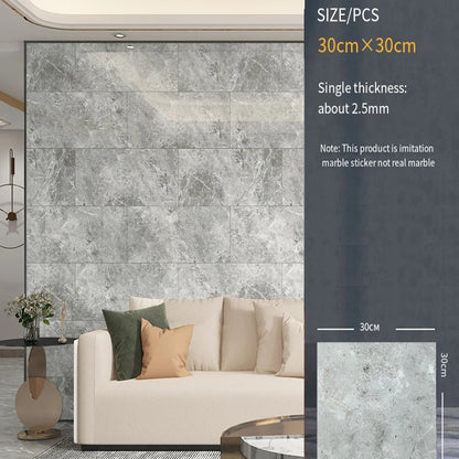 30*30cm Imitation Tile 3D Marble Kitchen Waterproof Self-adhesive Wall Sticker Wall Decoration Bathroom Moisture-proof Wallpaper - MyLootWare