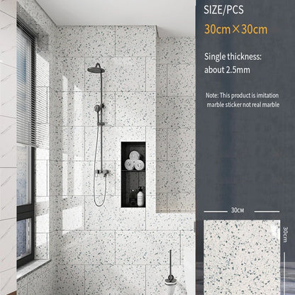 30*30cm Imitation Tile 3D Marble Kitchen Waterproof Self-adhesive Wall Sticker Wall Decoration Bathroom Moisture-proof Wallpaper - MyLootWare