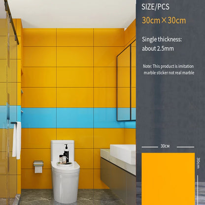 30*30cm Imitation Tile 3D Marble Kitchen Waterproof Self-adhesive Wall Sticker Wall Decoration Bathroom Moisture-proof Wallpaper - MyLootWare