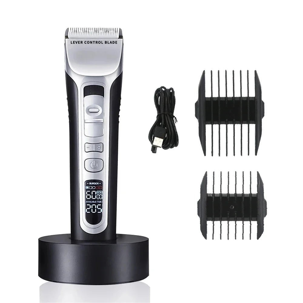 Electric Hair Clipper Unique Shaped Moving Blade Hair Trimmer LCD Display USB Rechargeable For Salon Men Hair Cutting Barber - MyLootWare