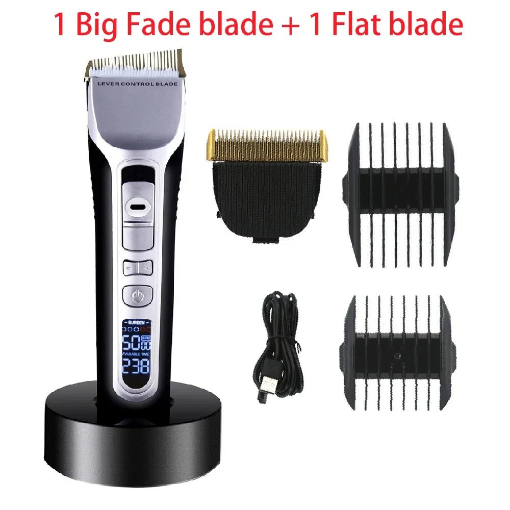 Electric Hair Clipper Unique Shaped Moving Blade Hair Trimmer LCD Display USB Rechargeable For Salon Men Hair Cutting Barber - MyLootWare