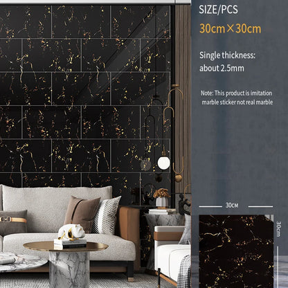 30*30cm Imitation Tile 3D Marble Kitchen Waterproof Self-adhesive Wall Sticker Wall Decoration Bathroom Moisture-proof Wallpaper - MyLootWare