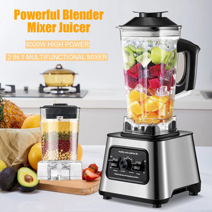 6000W Powerful Electric Blender Mixer Juicer Smoothie Maker Table Blenders 2.5L Container Food Processor Ice Fruit Blender Mixer - MyLootWare