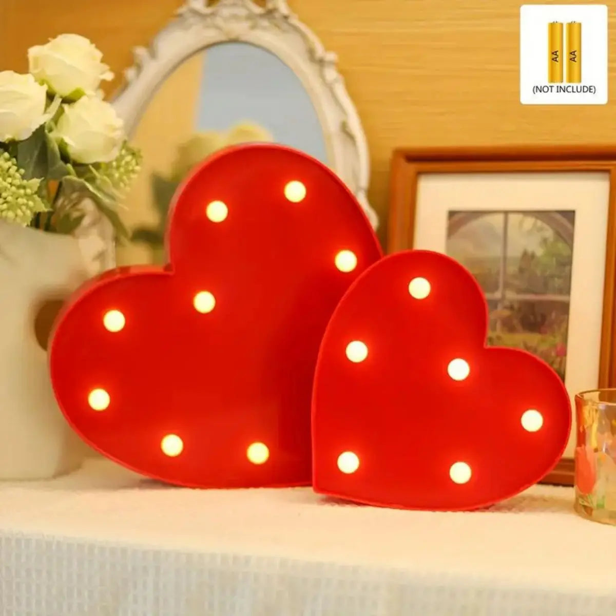 1pc LED Letter Love Heart Lights, Proposal Marriage Romantic Confession Scene Atmosphere Decoration Shaped Lights - MyLootWare