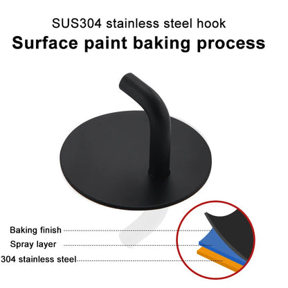 1PC Metal Hooks Strong Self Adhesive Hook Bathroom Stainless Steel Hook Wall Hangers Coat Towel Rustproof Hooks Kitchen Hardwar - MyLootWare