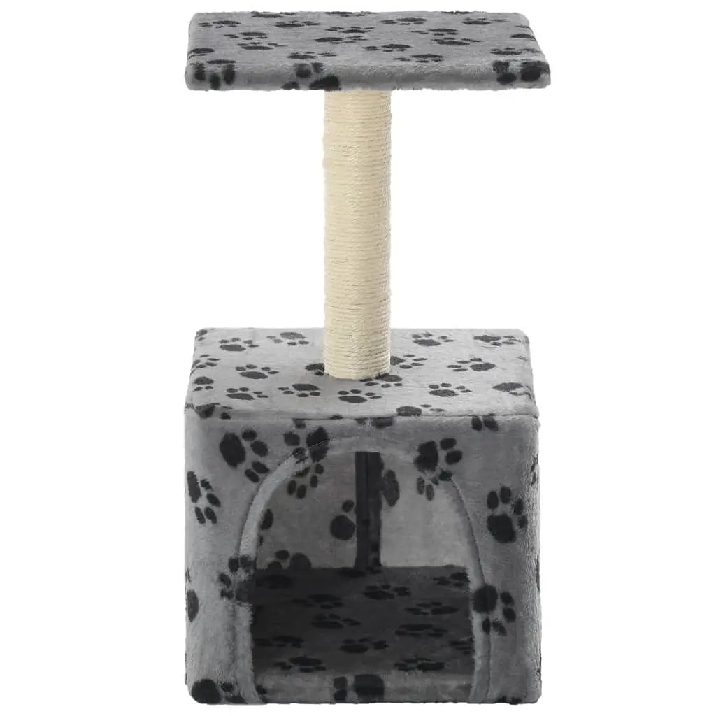 W2B VidaXL Modern Cat Tree Grey with Black Paw