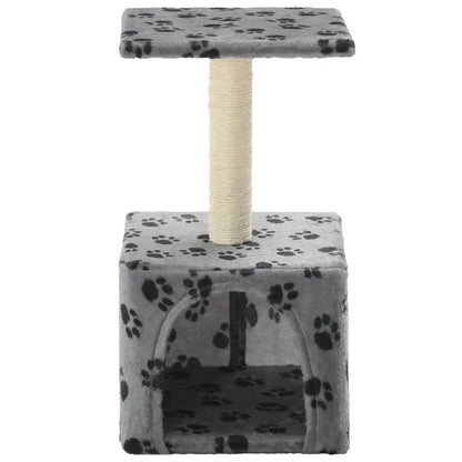 W2B VidaXL Modern Cat Tree Grey with Black Paw