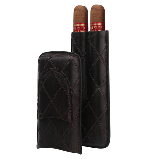 Xifei PU 2 Slots Cigar Case Set Portable Humidor