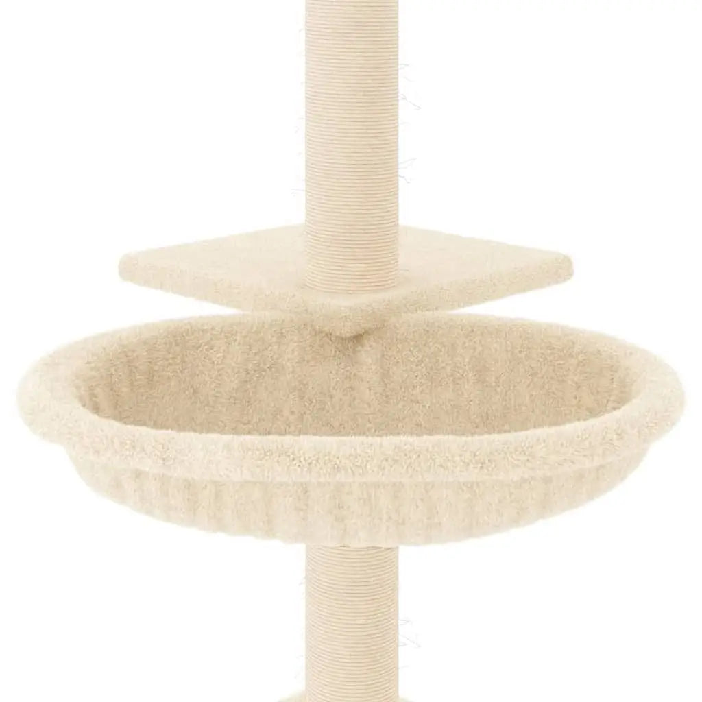 W2B VidaXL Cream Engineered Wood Cat Tree Tower