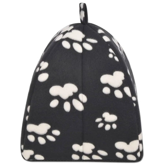 W2B VidaXL XL Cat Bed Cave Black White Polyester