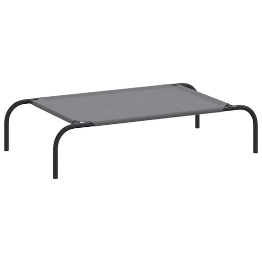 W2B VidaXL Elevated Dog Bed Medium Large Sizes Grey Oxford Fabric Powder-Coated Steel Solid Animal Pet Accessory/Cat Supply