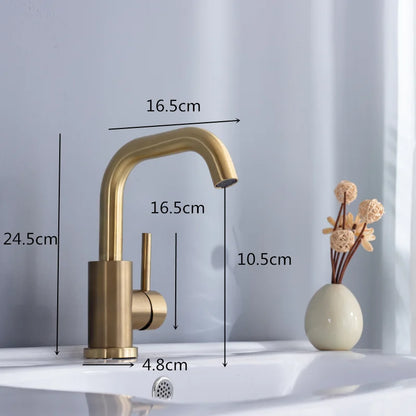 Brushed Gold Single Handle Sink Faucet - MyLootWare