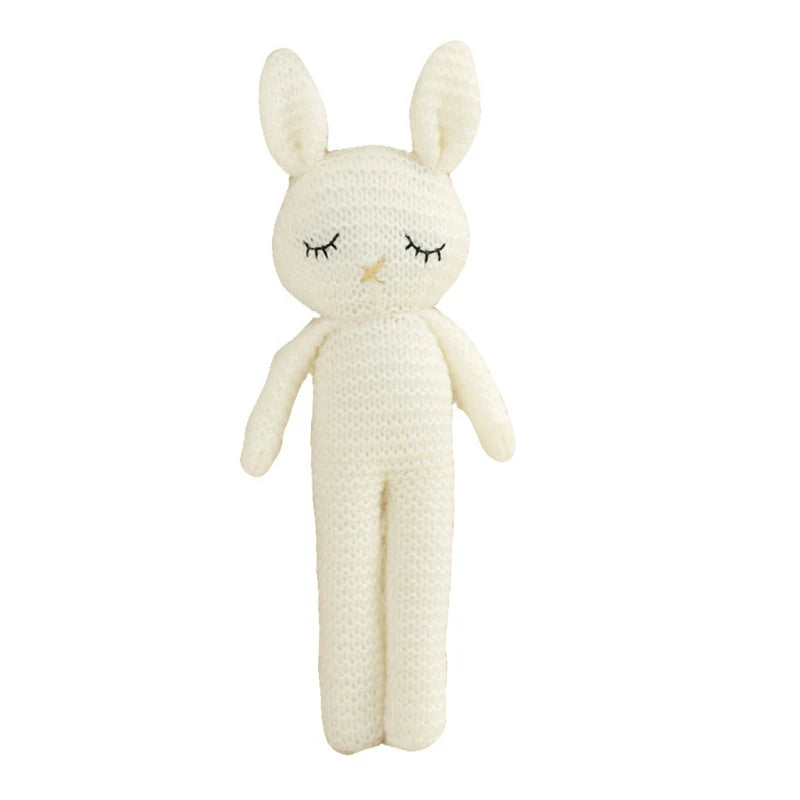 24cm Baby Crochet Bunny Sleeping Doll Toy Figure Stuffed Rabbit Children Interactive Knitted Doll Baby Girlfriend Party Gifts - MyLootWare