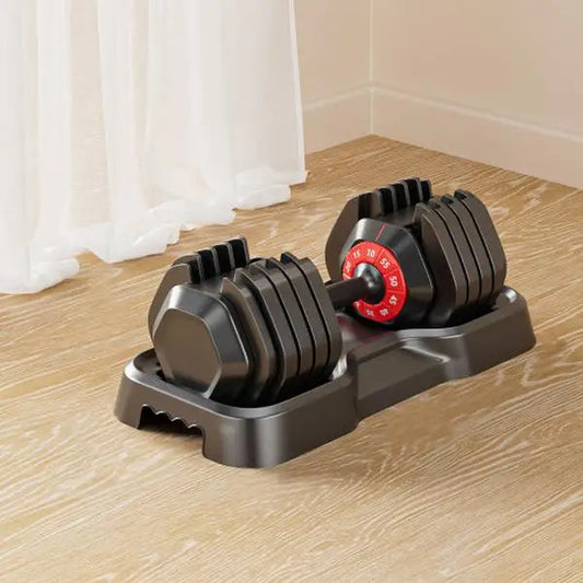 Black Adjustable 10-Gear Dumbbell Set 55 LB Home Gym Fitness Equipment for Full Body Workout for Men and Women