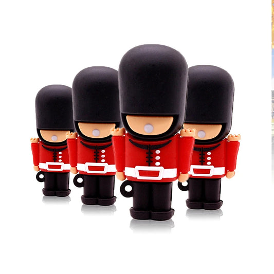 USB Flash Drive 4GB 8GB 16GB 32GB 64GB Pen Drive Handsome British Guard Cartoon PenDrive Usb 2.0 Memory Stick U Disk Usb Stcik