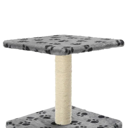 W2B VidaXL Modern Cat Tree Grey with Black Paw