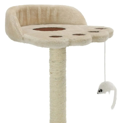 W2B VidaXL Cat Tree Beige and Brown Plush with