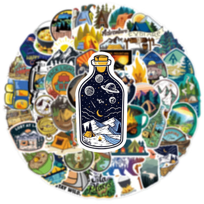 10/30/50pcs Outdoor Adventure Travel Camping Climbing Stickers DIY Car Laptop Guitar Luggage Phone Bike Graffiti Sticker Kid Toy - MyLootWare