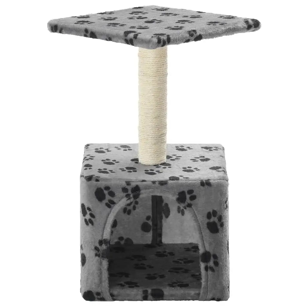 W2B VidaXL Modern Cat Tree Grey with Black Paw