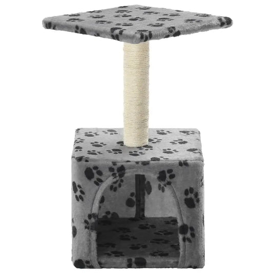 W2B VidaXL Modern Cat Tree Grey with Black Paw