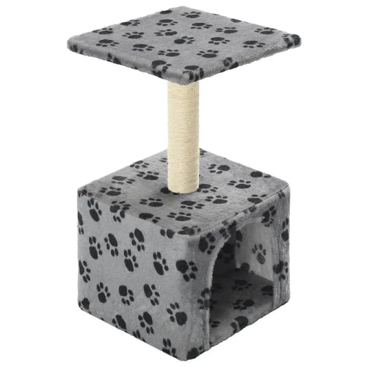 W2B VidaXL Modern Cat Tree Grey with Black Paw