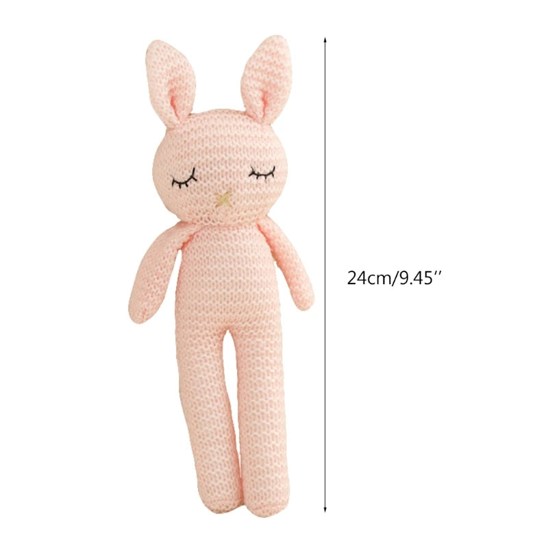24cm Baby Crochet Bunny Sleeping Doll Toy Figure Stuffed Rabbit Children Interactive Knitted Doll Baby Girlfriend Party Gifts - MyLootWare