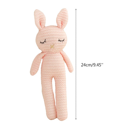 24cm Baby Crochet Bunny Sleeping Doll Toy Figure Stuffed Rabbit Children Interactive Knitted Doll Baby Girlfriend Party Gifts - MyLootWare