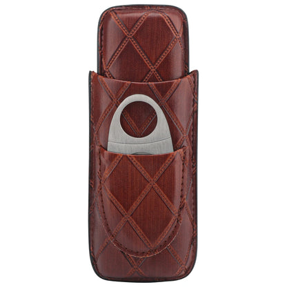 Xifei PU 2 Slots Cigar Case Set Portable Humidor