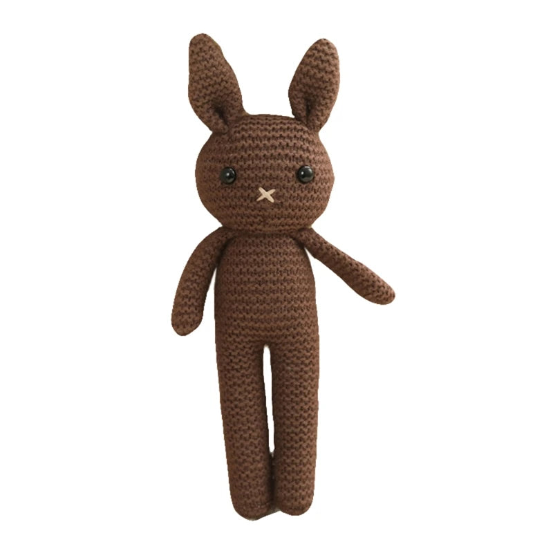 24cm Baby Crochet Bunny Sleeping Doll Toy Figure Stuffed Rabbit Children Interactive Knitted Doll Baby Girlfriend Party Gifts - MyLootWare