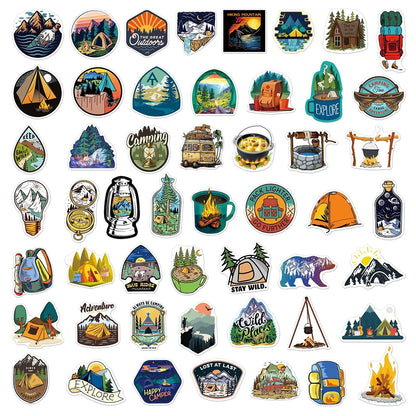 10/30/50pcs Outdoor Adventure Travel Camping Climbing Stickers DIY Car Laptop Guitar Luggage Phone Bike Graffiti Sticker Kid Toy - MyLootWare