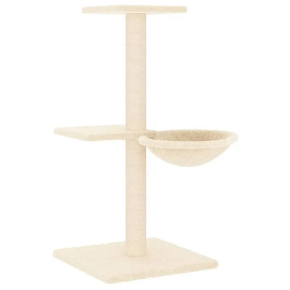 W2B VidaXL Cream Engineered Wood Cat Tree Tower