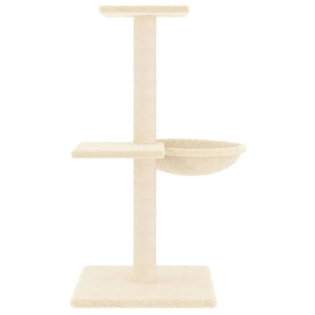W2B VidaXL Cream Engineered Wood Cat Tree Tower