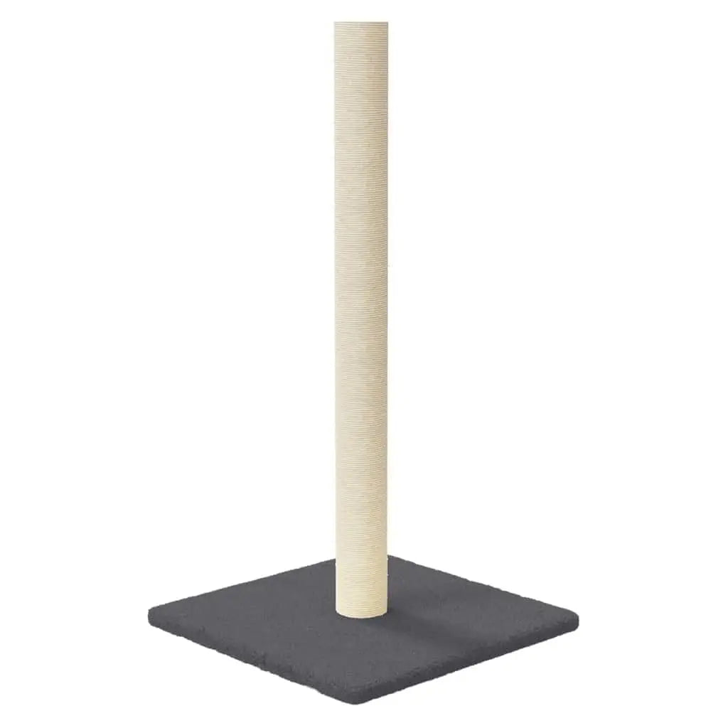 W2B VidaXL Modern Cat Scratching Post Dark Grey Engineered Wood with Plush & Sisal Compact Cat Tree Tower Packed in Carton