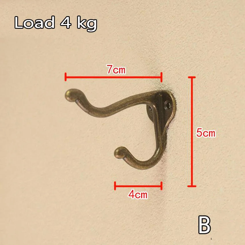 1pcs Vintage Bronze Wall Hook Coat Bag Towel Hat Hanger Robe Wall Hanging Hooks Home Bathroom Kitchen Door Anitque Racks Holder - MyLootWare