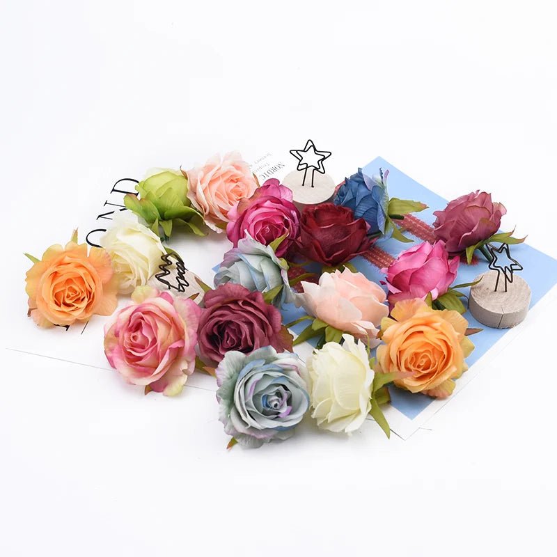 5/10 PCS Artificial Flower Silk Rose For Christmas Home garden Garlands Wall Party Wedding bridal bouquet Diy gift box Hot sales - MyLootWare