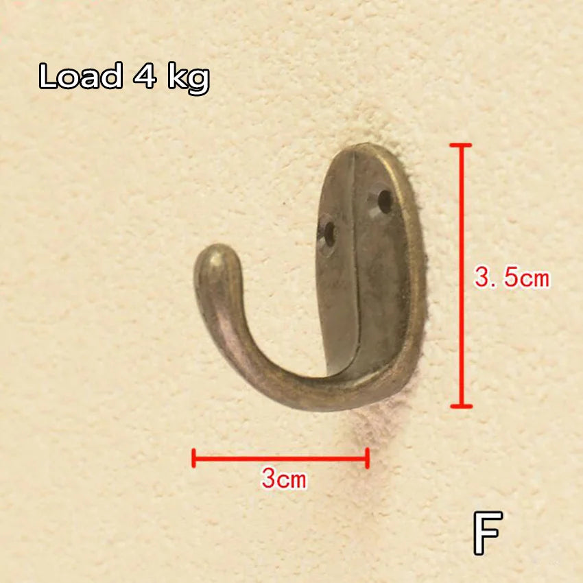 1pcs Vintage Bronze Wall Hook Coat Bag Towel Hat Hanger Robe Wall Hanging Hooks Home Bathroom Kitchen Door Anitque Racks Holder - MyLootWare