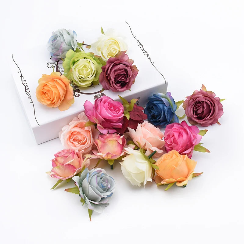 5/10 PCS Artificial Flower Silk Rose For Christmas Home garden Garlands Wall Party Wedding bridal bouquet Diy gift box Hot sales - MyLootWare
