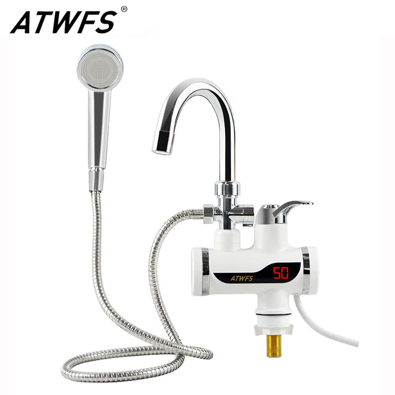ATWFS Electric Instant Shower Water Heater Instant Hot Water Faucet Kitchen Electric Tap Water Heating Instantaneous Heater - MyLootWare