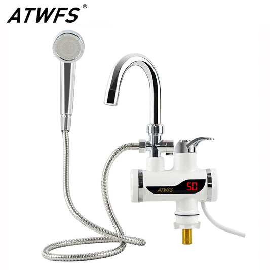 ATWFS Electric Instant Shower Water Heater Instant Hot Water Faucet Kitchen Electric Tap Water Heating Instantaneous Heater - MyLootWare