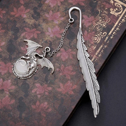 2019 Newest Glow In The Dark Luminous Book Marker Creative Feather Dragon Bookmark Label School Office Stationery - MyLootWare