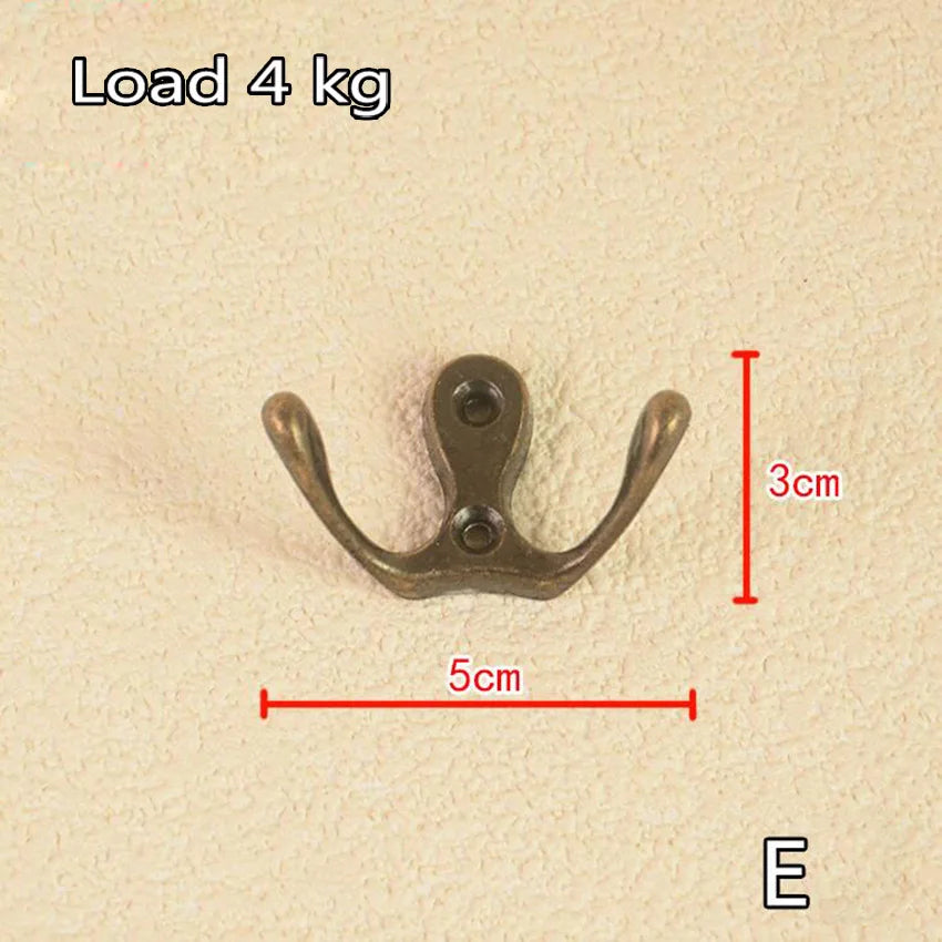 1pcs Vintage Bronze Wall Hook Coat Bag Towel Hat Hanger Robe Wall Hanging Hooks Home Bathroom Kitchen Door Anitque Racks Holder - MyLootWare