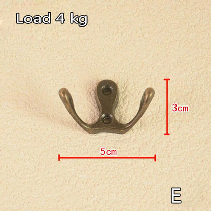 1pcs Vintage Bronze Wall Hook Coat Bag Towel Hat Hanger Robe Wall Hanging Hooks Home Bathroom Kitchen Door Anitque Racks Holder - MyLootWare